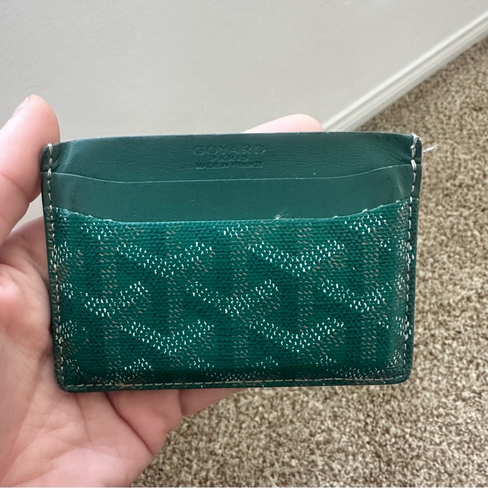 Goyard Dark Green Goyardine Card Sleeve